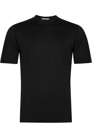 JOHN SMEDLEY Top, Herre, Sort, M, Bomuld, Sort Lorca T-shirt