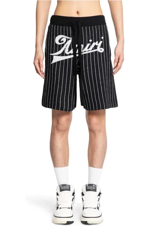 AMIRI Shorts, Herre, Sort, L, Uld, Pinstripe Wool Shorts med elastisk talje