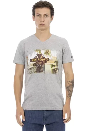 Trussardi Top, Herre, Grå, 3XL, Bomuld, Essential V-Neck Tee