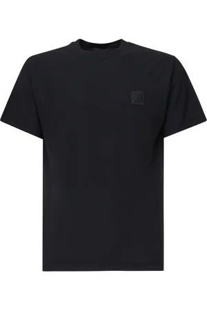 Stone Island Top, Herre, Sort, M, Bomuld, Sort Bomuld Jersey Crepe T-shirts og Polos