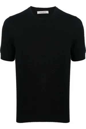 LA FILERIA Strik, Herre, Sort, 4XL, Bomuld, Sort Polo Skjorte Jersey Strik