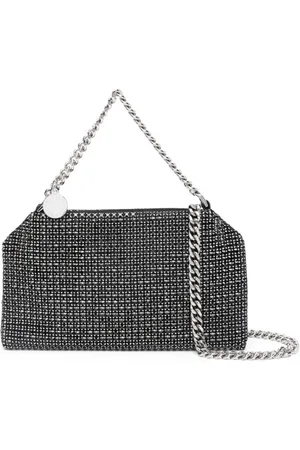 Stella McCartney Taske, Dame, Grå, ONE SIZE, Uld, Sort Top Zip Kæde Skuldertaske