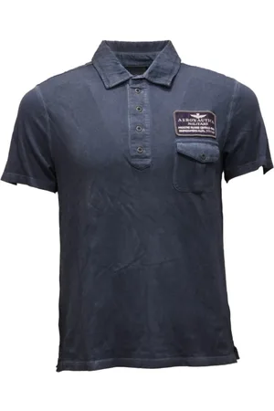 Aeronautica Militare Top, Herre, Blå, S, Vintage Effekt Skjorte - Model Po630P49
