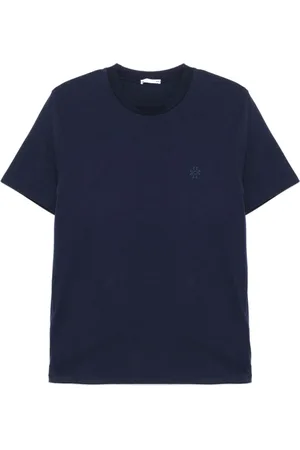 Jacob Cohen Top, Herre, Blå, L, Bomuld, Blå Crew Neck Logo T-Shirt