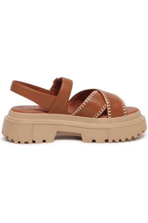 Hogan Sko, Dame, Brun, 36 EU, Italiensk Sandal Bred Pasform Model H644