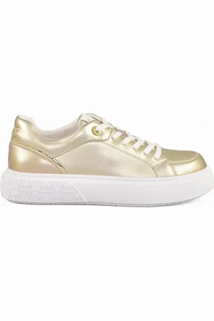 Pinko Sko, Dame, Gul, 40 EU, Læder, Læder Sneakers Gummisål Model Sneaker