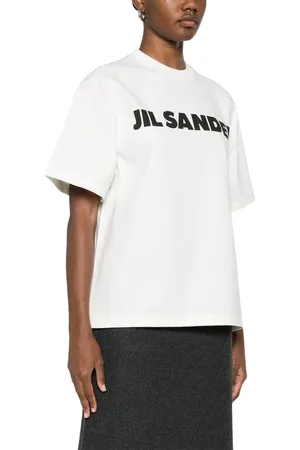 Jil Sander Top, Dame, Hvid, M, Bomuld, Crew Neck T-shirt