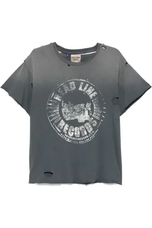 GALLERY DEPT. Top, Herre, Grå, XL, Bomuld, T-shirt med slidt grafisk tryk