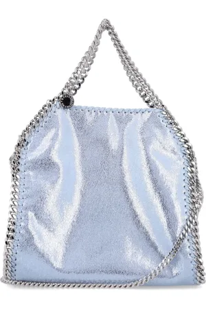Stella McCartney Taske, Dame, Blå, ONE SIZE, Uld, Himmelblå Lamé Falabella Tote Taske