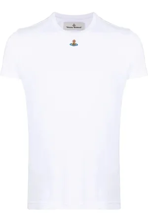 Vivienne Westwood Top, Dame, Hvid, L, Bomuld, Signatur Orb Bomuld T-Shirt
