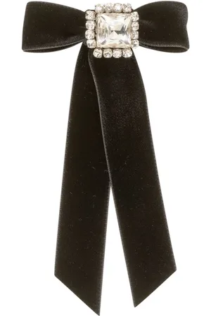 Jennifer Behr Tilbehør, Dame, Sort, ONE SIZE, Sort Velvet Krystal Pynt Klip