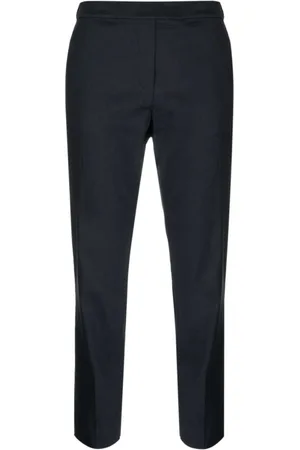 THEORY Bukser, Dame, Blå, L, Slim-Straight Pull-On Linen Bukser