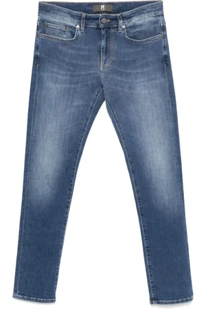 PT01 Jeans, Herre, Blå, W33, Denim, Indigo Denim Jeans med Klassiske Lommer