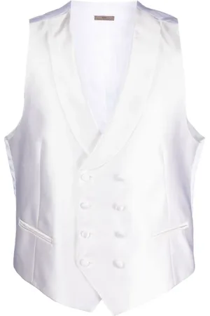 Lady Anne Jakkesæt, Herre, Hvid, S, Satin, Suit Vests