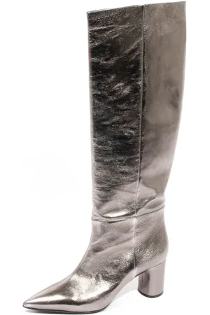 Casadei Sko, Dame, Grå, 40 EU, Læder, Læderstøvler Visione Zinc
