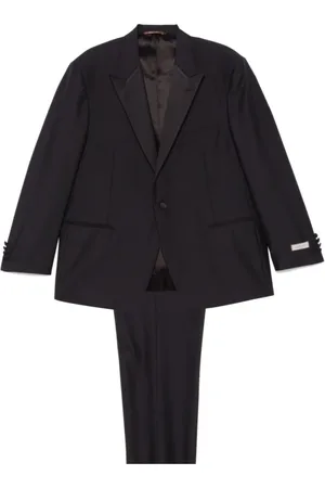 CANALI Frakke, Herre, Sort, 2XL, Uld, Enkeltknappet frakke