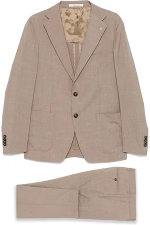 TAGLIATORE Jakkesæt, Herre, Brun, M, Uld, Single Breasted Suit
