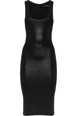 Dsquared2 Kjole, Dame, Sort, S, Sort Ribstrikket Ærmeløs Kjole