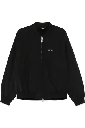 GCDS Sweathshirts & Hoodies, Herre, Sort, M, Sort lynlås foran overtøj med logo