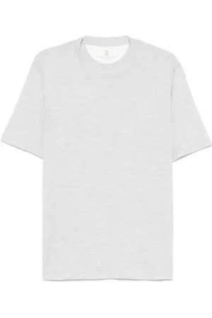 Brunello Cucinelli Top, Herre, Grå, L, Bomuld, Heather Grey Kortærmet T-shirt