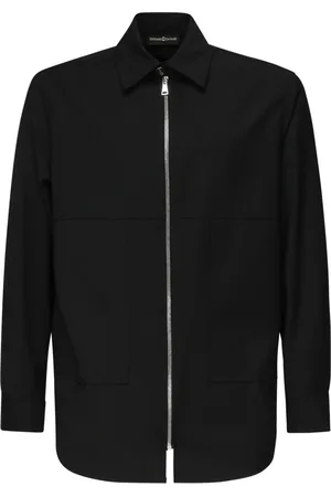 Giuliano Galiano Skjorte, Herre, Sort, 2XL, Sort Zip Skjorte Italiensk Stil