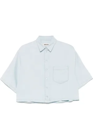 SEMICOUTURE Bluser & Skjorter, Dame, Blå, 2XS, Uld, Celeste Dame Skjorte Elegant Stilfuld