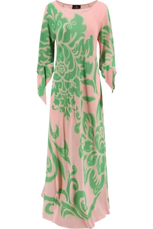 Etro Kjole, Dame, Flerfarvet, XS, Pink Asymmetrisk Langærmet Kjole