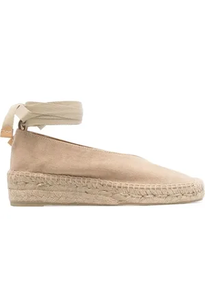 Castaner Sko, Dame, Brun, 37 EU, Flettede Raffia Platform Lave Hæle Sko