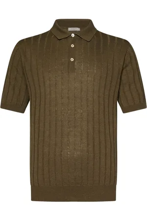 Boglioli Top, Herre, Grøn, XL, Bomuld, Grøn Linned-Bomuld Polo Skjorte Stilfuld Komfort