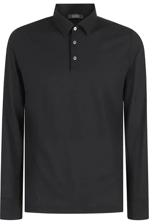 ZANONE Top, Herre, Sort, 2XL, Bomuld, Sort Bomuld Knappet Trøje