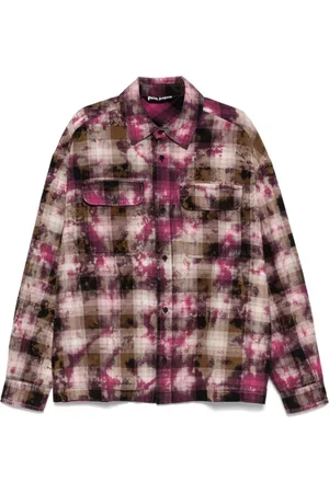 Palm Angels Jakke, Herre, Flerfarvet, L, Uld, Fuchsia Pink Button-Up Skjorte