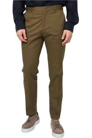 HUGO BOSS Bukser, Herre, Grøn, XL, Bomuld, Grønne Slim Fit Bukser til Mænd