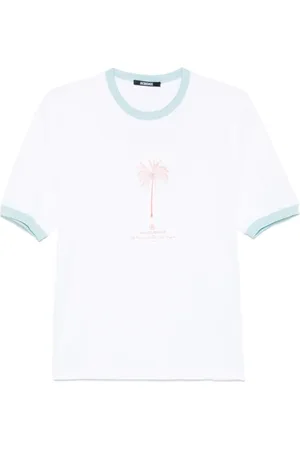 Jacquemus Top, Herre, Hvid, 2XL, Hvid Logo Print Kortærmet T-shirt