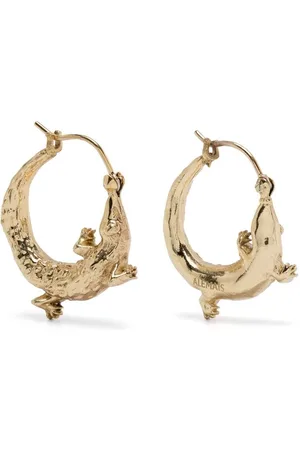ALÉMAIS Tilbehør, Dame, Gul, ONE SIZE, Uld, Guld-tone Medium Hoop Øreringe Par