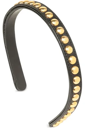 Jennifer Behr Tilbehør, Dame, Sort, ONE SIZE, Uld, Sort Lammeskind Guld-Tone Stud Hårtilbehør
