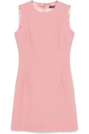 Dolce & Gabbana Kjole, Dame, Lyserød, L, Laksrosa Ærmeløs Kjole med Lynlås