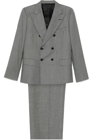 REVERES 1949 Jakkesæt, Herre, Grå, L, Uld, Micro-Dot Blazer og Bukser Sæt