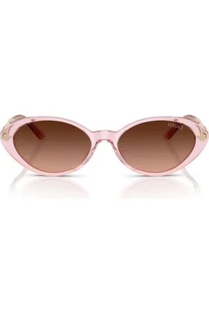 VERSACE Tilbehør, unisex, Lyserød, 54 MM, Uld, Stilfulde ovale solbriller med lyserøde linser