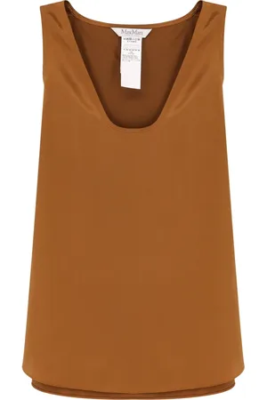 Max Mara Top, Dame, Brun, M, Silke Brun T-shirts og Polos