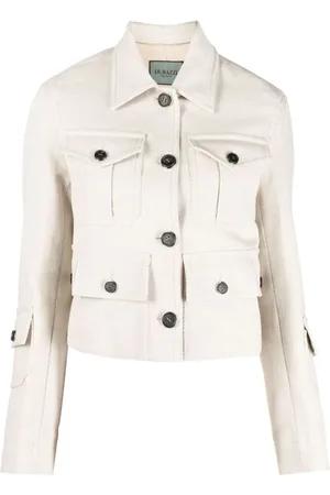 Durazzi Milano Jakke, Dame, , 2XS, Bomuld, Ivory Hvid Kort Jakke