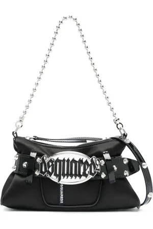Dsquared2 Taske, Dame, Sort, ONE SIZE, Uld, Sort Crossbody Taske med Aftagelige Stropper