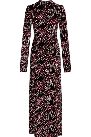 Paco rabanne Kjole, Dame, Flerfarvet, S, Sort Geometrisk Print Midi Kjole