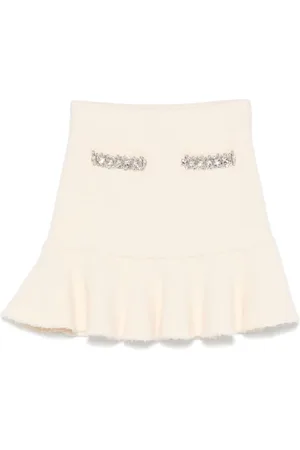 Self-Portrait Nederdel, Dame, Hvid, S, Flared Skirt med Lommer