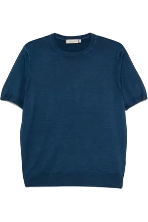 CANALI Top, Herre, Blå, M, Navy Crew Neck Sweater