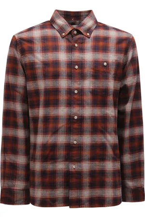 Woolrich Skjorte, Herre, Brun, XL, Orange Check Flannel Skjorte