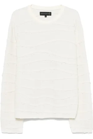 Who Decides War Strik, Herre, Hvid, L, Panelled Crew Neck Sweater