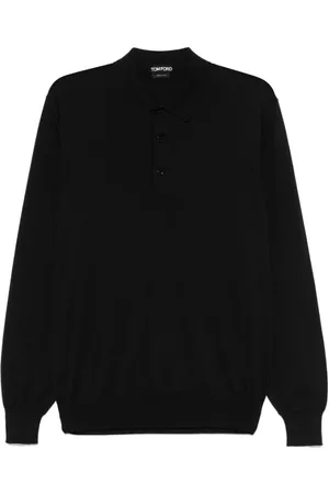Tom Ford Strik, Herre, Sort, 2XL, Uld, Rundhalset striktrøje