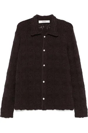 Séfr Skjorte, Herre, Brun, L, Cederbrun Button-Up Skjorte