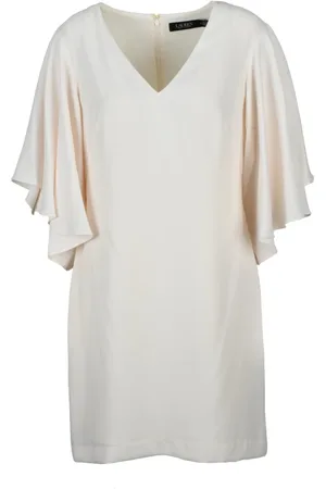 Ralph Lauren Kjole, Dame, Hvid, M, Polyester, Lauren kjole kvinde