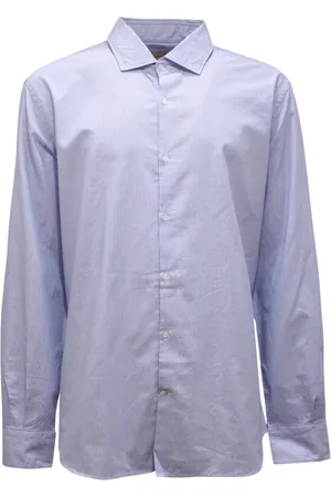 BROOKSFIELD Skjorte, Herre, Hvid, XL, Stribet Slim Skjorte Lavet i Italien